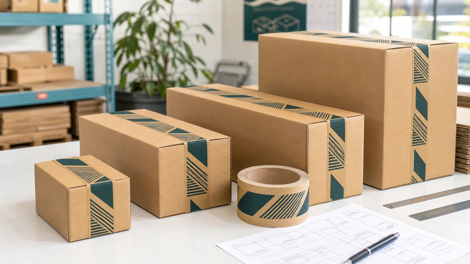 Operations teams sealing several carton formats reviewing custom tape for mixed carton sizes requirements at a packing station