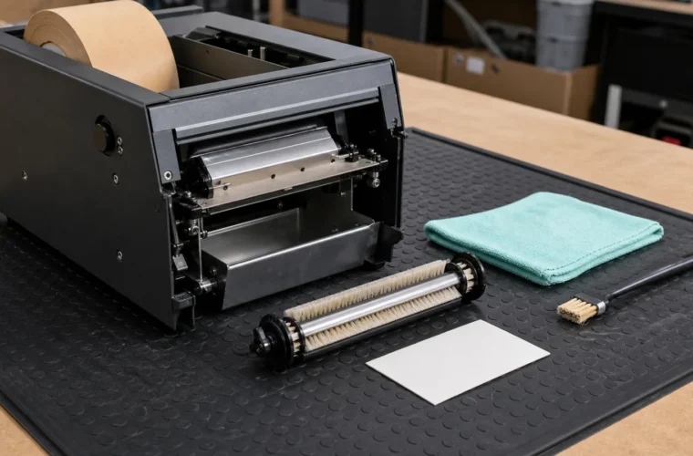Operations teams responsible for tape dispensers reviewing gummed tape dispenser maintenance checklist requirements at a packing station