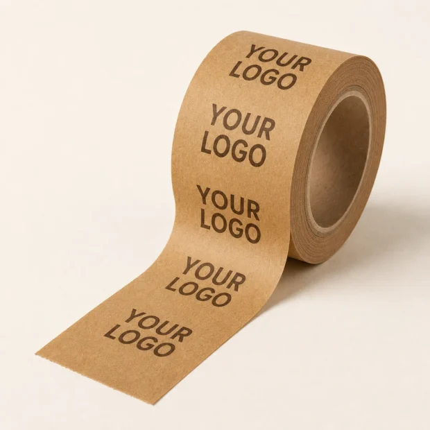 Logo printed gummed tape roll