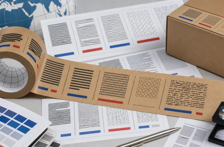 International brands placing more than one language on tape reviewing multilingual custom packaging tape requirements at a packing station