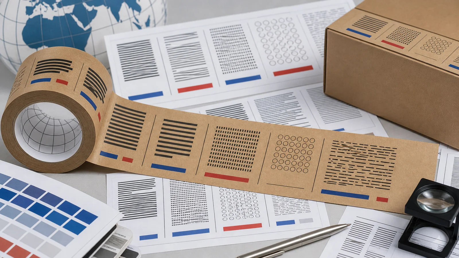 International brands placing more than one language on tape reviewing multilingual custom packaging tape requirements at a packing station