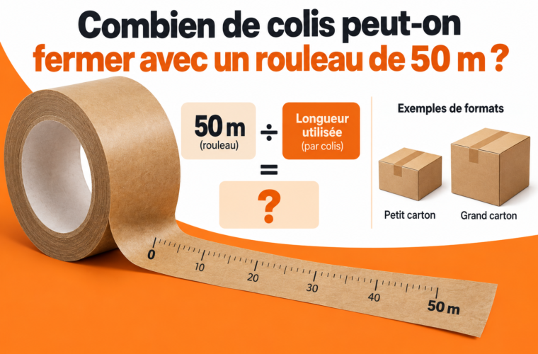 Combien de colis peut-on fermer avec un rouleau de 50 m ?