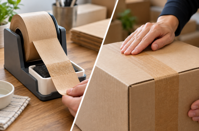 Ruban kraft personnalisé : faut-il l'humidifier avant de fermer le carton ?